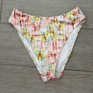 VICTORIA'S SECRET SWIM Gingham Brazilian String Bikini Bottom size Large